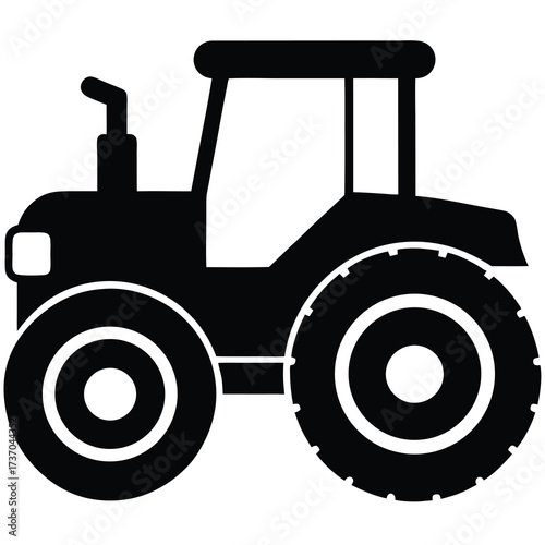 tractor silhouette vector icon
