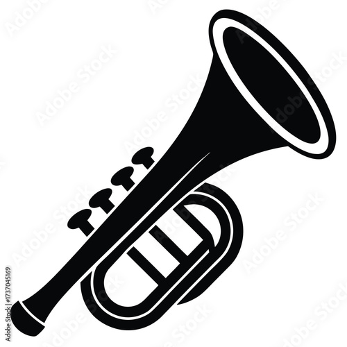 trumpet herald silhouette vector icon