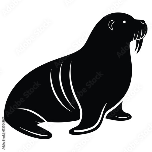 walrus silhouette vector icon