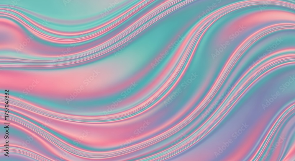 Obraz premium Abstract pastel gradient background with flowing lines and iridescent colors, concept for website backdrop, digital art and creative graphic design projects
