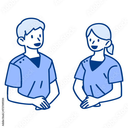 施術スタッフの男性と女性のイラスト