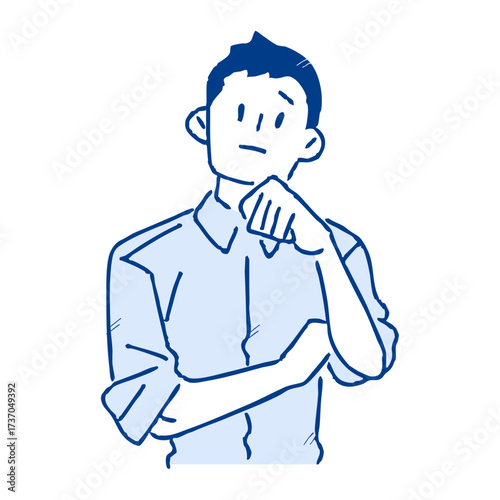 困る男性のイラスト