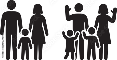 Family Icon: A simple, vector illustration depicting the bond of familial connection, a symbol of unity and togetherness