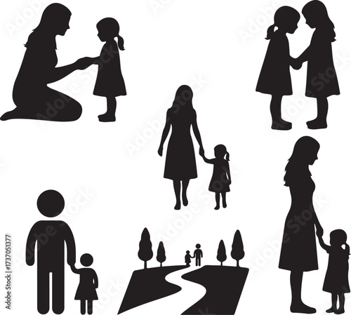 Family Silhouette Collection: An evocative collection of family silhouettes, perfectly capturing the essence of family bonding.