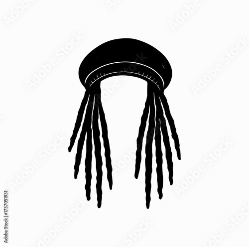 Rasta Hat with Dreadlocks Silhouette – Jamaican Culture Icon