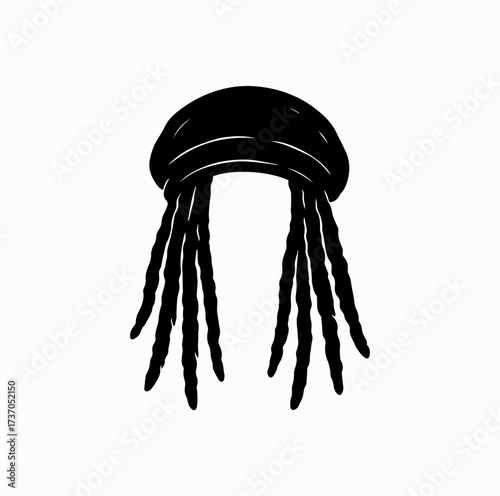 Rasta Hat with Dreadlocks Silhouette – Jamaican Culture Icon