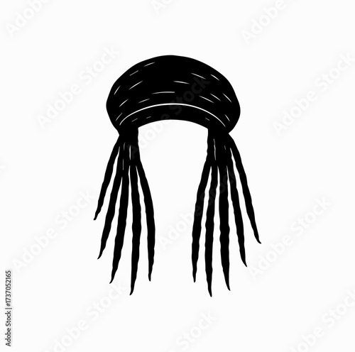 Rasta Hat with Dreadlocks Silhouette – Jamaican Culture Icon