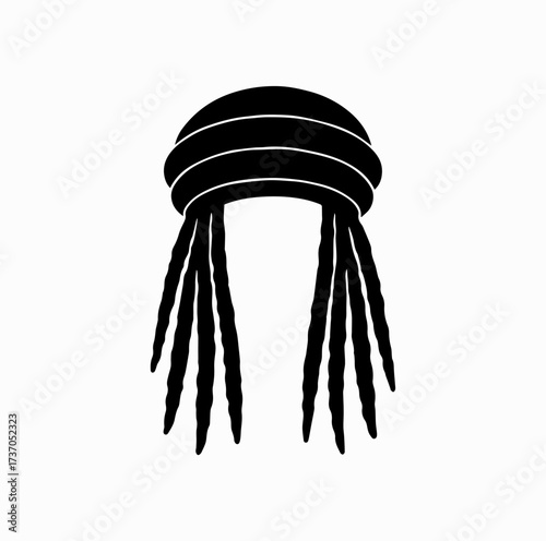 Rasta Hat with Dreadlocks Silhouette – Jamaican Culture Icon