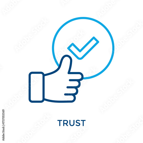 Trust Icon Outline Color Style. Vector Illustration For Graphic Design
