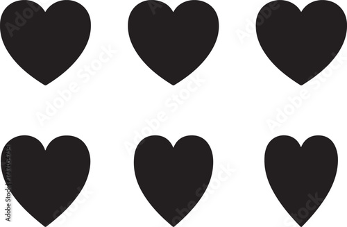 Black Heart Shapes Pattern: A series of black heart shapes arranged in a pattern, embodying love, affection, and the essence of relationships. Simple and elegant in design.
