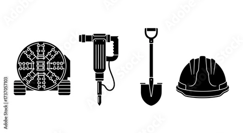 Construction Tools Silhouettes A Collection of Essential Equipment