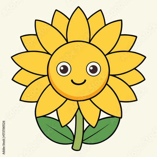 smiling sunflower Adobe Illustrator Artwork