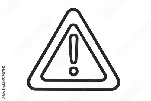 Warning sign with exclamation mark. Attention or danger alert icon. Caution, risk, and error symbol in a triangle. Vector illustration for security notice or important problem.