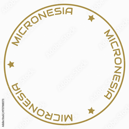 Micronesia map with round title. Country shape rings. Micronesia text around the country boundary shape. Beautiful vector illustration.