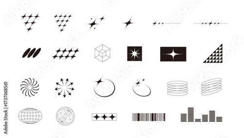Abstract Elements Icon Set｜近未来感のある抽象図形素材集