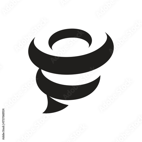 Abstract Black Swirling Tornado Symbol