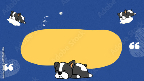 Yellow Blue Cute Illustration Pet Shop Presentation 