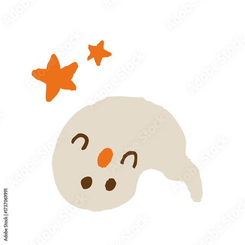 手描き風かわいいオバケのイラスト ハロウィン用ゴーストキャラクター素材