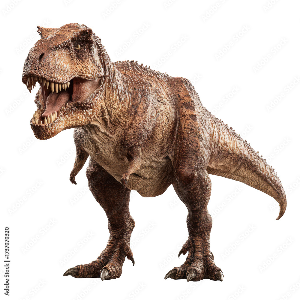 Fototapeta premium Ferocious Tyrannosaurus Rex on transparent background