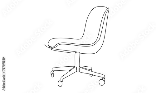 continuous line art of rolling chair illustration