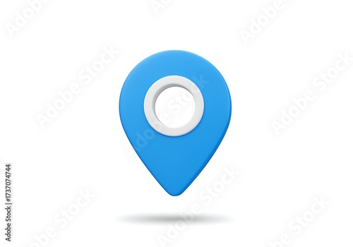 Free Download Realistic Blue Location Pinpoint Icon with Shadow on White Background Vector Illustration for Maps and Navigation - GFXLoad