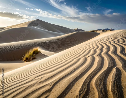 Fototapeta Naklejka Na Ścianę i Meble -  Vast sand dunes under a vibrant sky