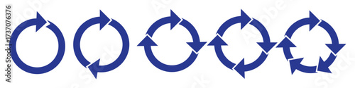 Circle arrows icon vector diagram infographic set. Sync repeat and reload arrow icon, rotate arrow symbol, Vector illustration