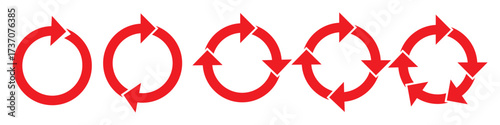Circle arrows icon vector diagram infographic set. Sync repeat and reload arrow icon, rotate arrow symbol, Vector illustration