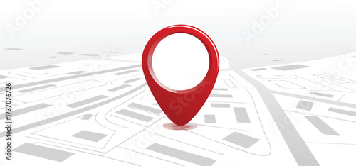 GPS navigator pointer on city map, navigation, logistics, geography, communication, transport, travel theme concept, location marking with a pin on a map