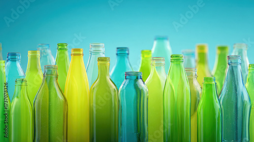 Collection of Colored Glass Bottles