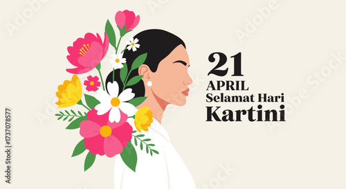 Celebrating Indonesian Heroes on 21 April - A Colorful Hand-Drawn Tribute to Equality and Inspiration