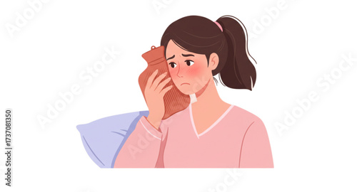 Illustration of a woman having a headache