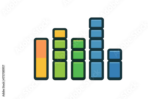 Equalizer icon vector for music studio. Audio sound wave graphic. Digital frequency volume level indicator for DJ mixing console. Multimedia player interface or abstract logo design.