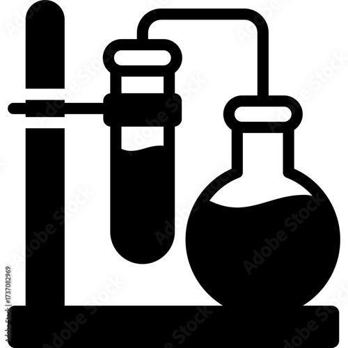 experiment icon illustration design with solid