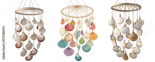 Coastal charm with hanging seashell art, perfect for a beach house vibe, bring the ocean indoors with handcrafted shell decorations, relax with seaside decor