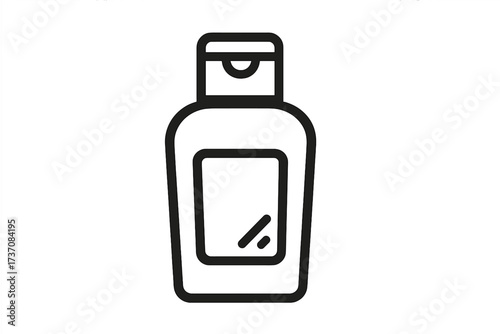 Shampoo bottle line icon. Cosmetic, shower gel, or lotion container. Skincare product packaging pictogram. Hygiene and beauty concept. Simple outline vector symbol for design.