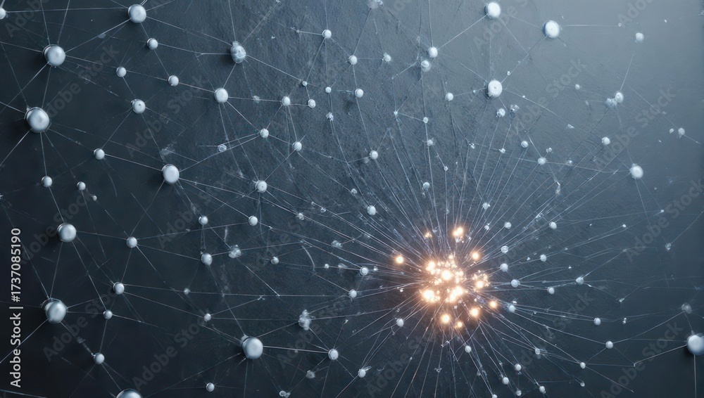 Fototapeta premium Abstract network pattern with light source