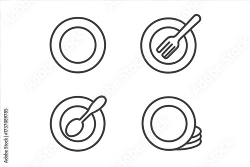 Minimalistic Soap Outline Icons Collection for Web and Graphic Design, Apps, Banners, Social Media, and Digital Cards. Simple Linear Pictograms of Soap Bar and Plates, Vector Cartoon Illustration