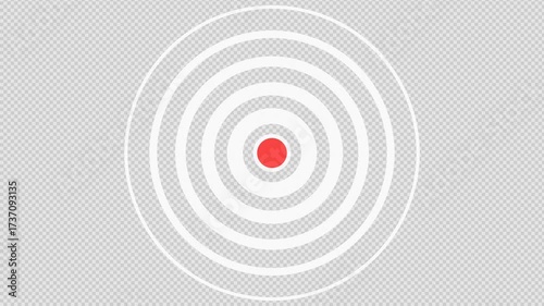 Dynamic concentric circles emanating from a central point, a pulsating signal effect for technology, health, or communication concepts, animation