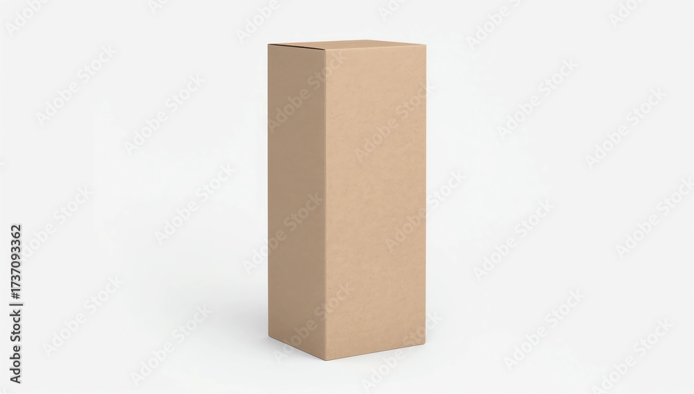 Obraz premium Package brown cardboard box for long items. Mockup, isolated