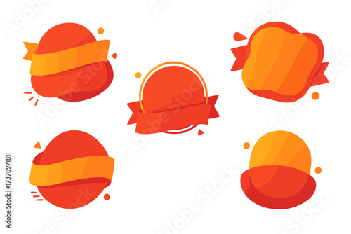 Sale banners and discount tags set. Special offer and best price badges for promotion. Empty sticker and coupon template for online shop. Abstract vector labels for advertising.