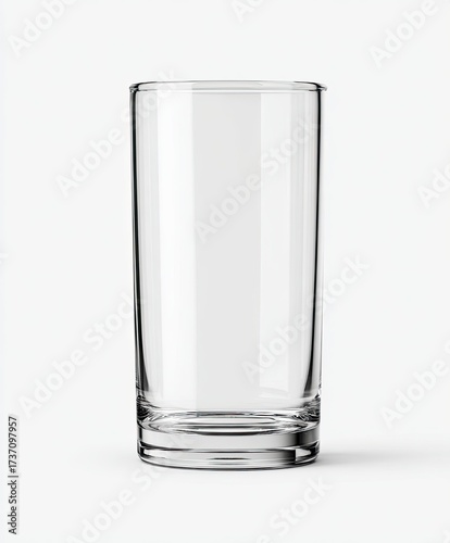 Clear glass tumbler, empty