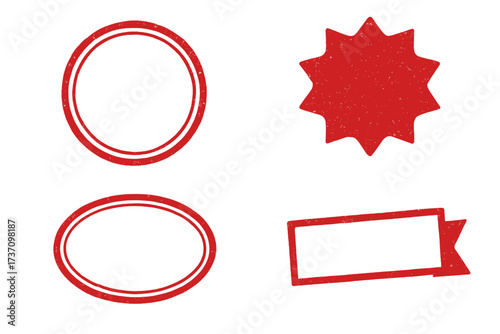 Set of red grunge sale tags and labels, vintage style stamps, badges and banners, special offer, hot sale, best price promotional elements, shopping discount vector illustration