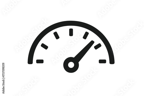 Speedometer icon vector illustration isolated on white background, dashboard gauge meter, velocity control, speed measurement, automotive instrument, digital speed indicator, modern car dashboard