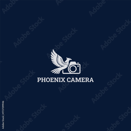 Phoenix camera logo vector icon illustration