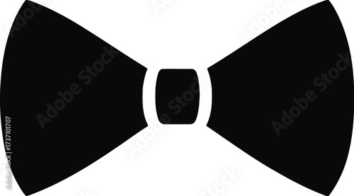 Classic black bow tie icon for formal wear elegant accessory simple design