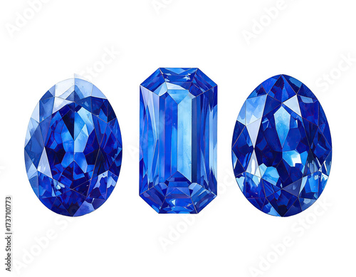 Three brilliant blue gemstones (3)