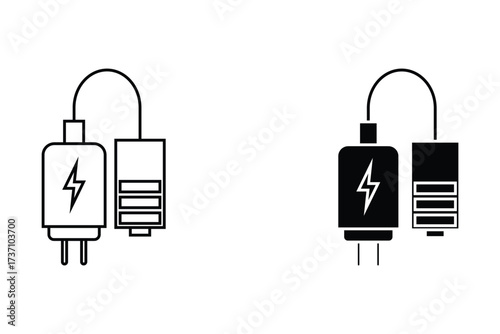 Battery charge flat vector icon