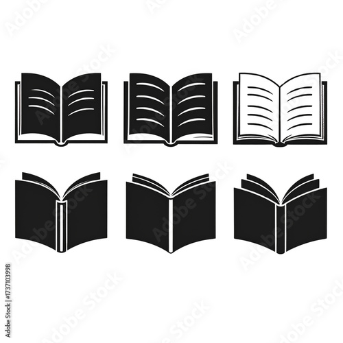 Book icons set, logo isolated on vector illustration.png.jpg.svg