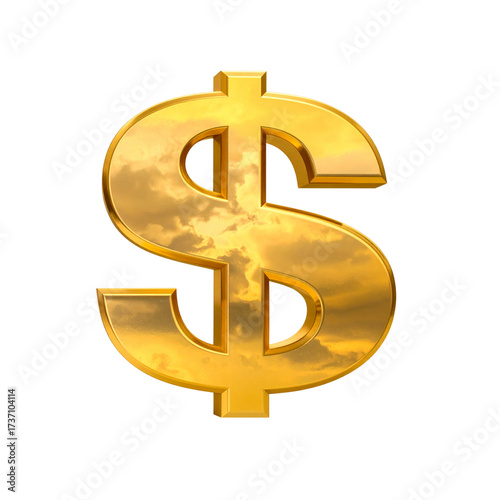 golden dollar sign with transparent background PNG and JPEG image
